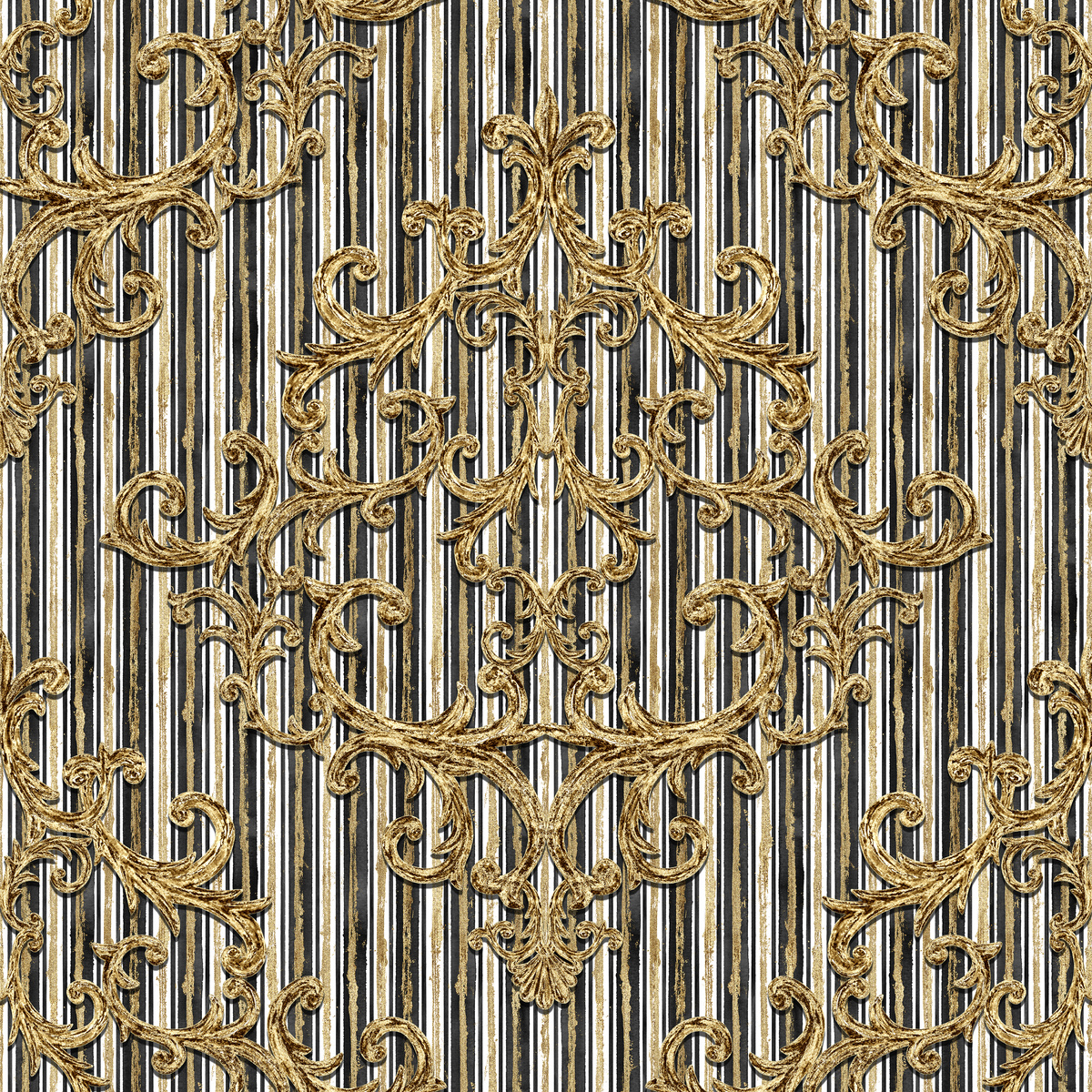 Seamless Baroque Style Damask Pattern. Contemporary and Retro Design Print